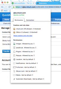 Website Permissions for QuickBooks Online