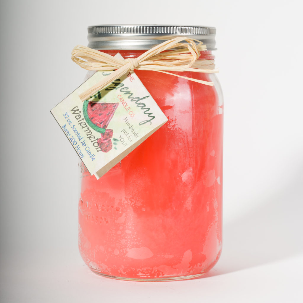 Watermelon 32 Ounce Mason Jar Scented Candle The Legendary Candle Co.