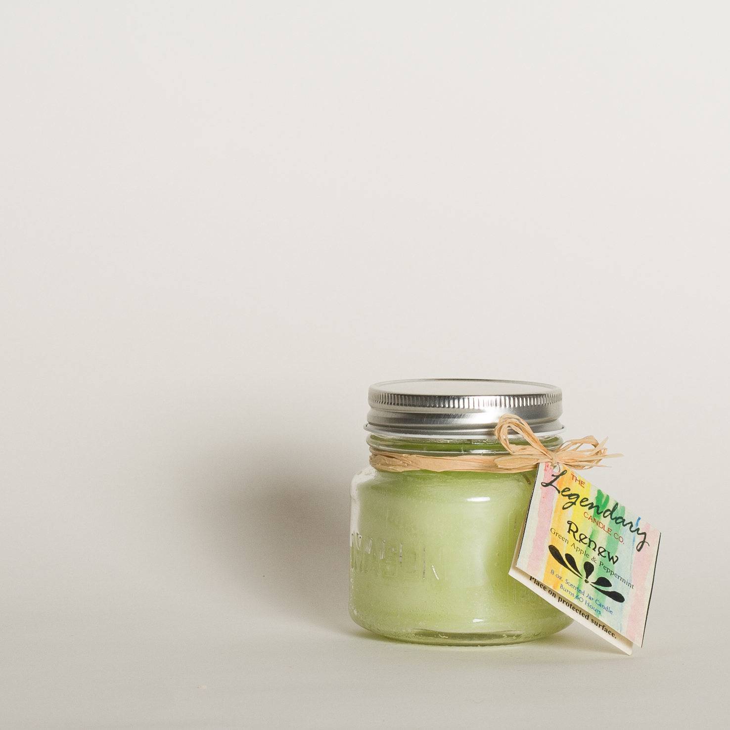 Renew 8 Ounce Mason Jar Scented Candle The Legendary Candle Co.