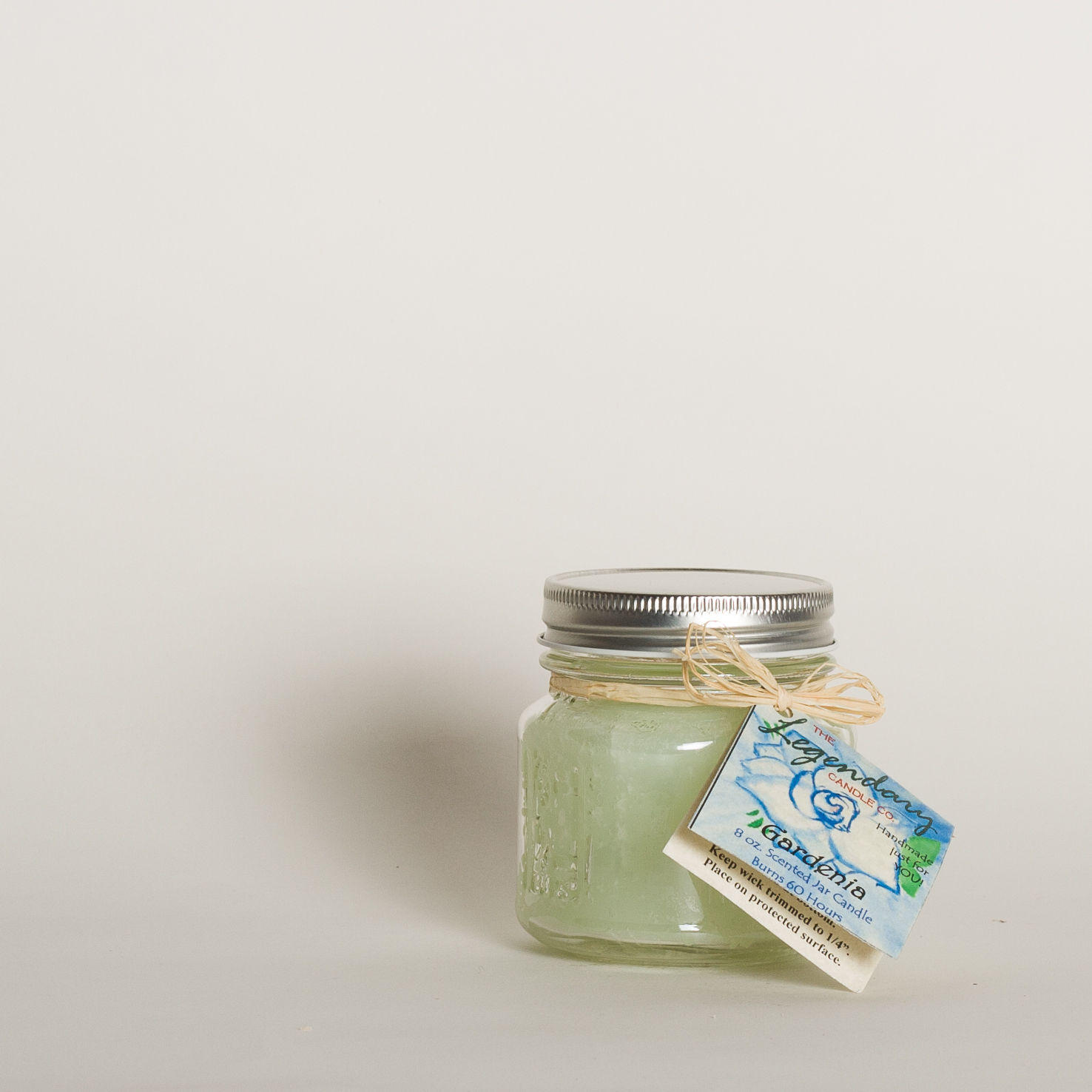 Gardenia 8 Ounce Mason Jar Scented Candle The Legendary Candle Co.